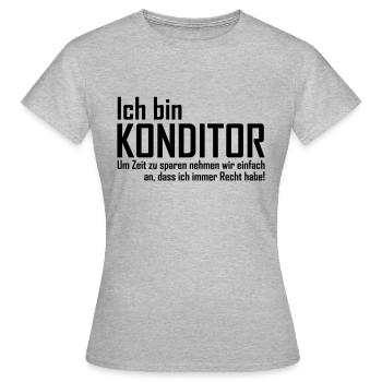 ich bin konditor - Frauen T-Shirt - Grau meliert - Vorne - AI Model Female 172 dark (172cm)