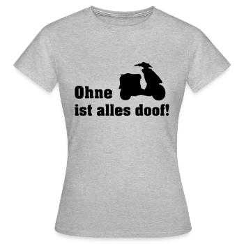 ohne roller - Frauen T-Shirt - Grau meliert - Vorne - AI Model Female 172 dark (172cm)