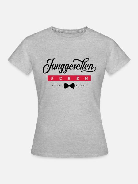 junggesellen crew - Frauen T-Shirt - Grau meliert