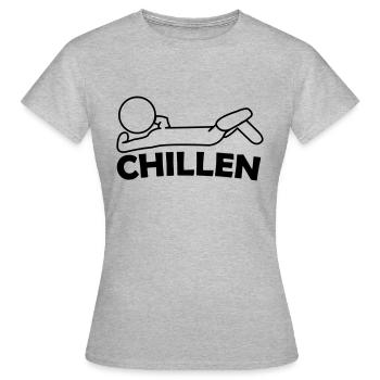 chillen - Frauen T-Shirt - Grau meliert - Vorne - AI Model Female 172 dark (172cm)