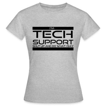 Tech support - Women's T-Shirt - heather grey - Front - AI Model Female 172 dark (172cm)