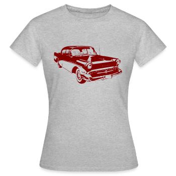 Commerçant vintage - vieille voiture - rouge - T-shirt Femme - gris chiné - Devant - AI Model Female 172 dark (172cm)