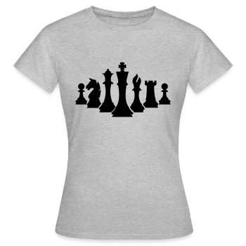 chess pieces - Women's T-Shirt - heather grey - Front - AI Model Female 172 dark (172cm)