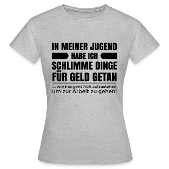 Pension lustige Sprüche Rentner Geschenk Kollege - Frauen T-Shirt - Grau meliert - Vorne - AI Model Female 172 dark (172cm)