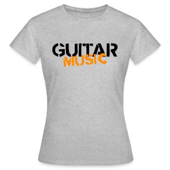 Guitar Music schwarz orange,Rock Kleidung,Musik - Frauen T-Shirt - Grau meliert - Vorne - AI Model Female 172 dark (172cm)