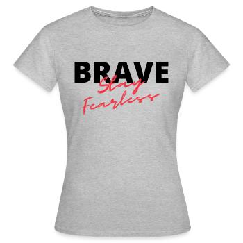 Brave - Frauen T-Shirt - Grau meliert - Vorne - AI Model Female 172 dark (172cm)
