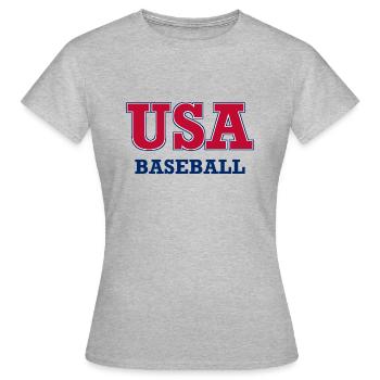 USA Baseball - National Colors - United States - Frauen T-Shirt - Grau meliert - Vorne - AI Model Female 172 dark (172cm)