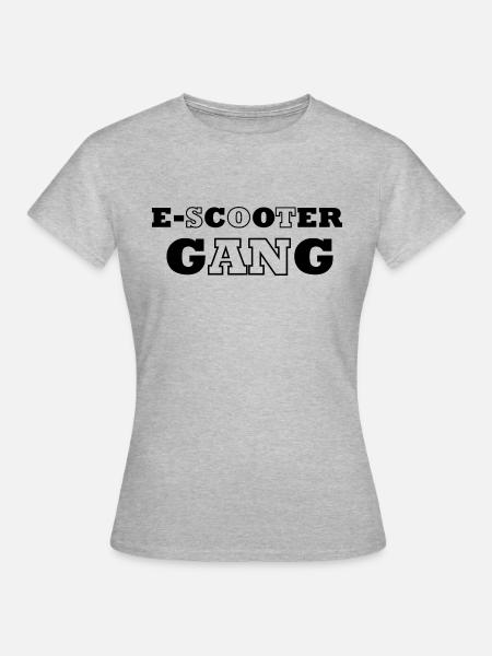 E-Scooter E-Roller Scooter - Frauen T-Shirt - Grau meliert