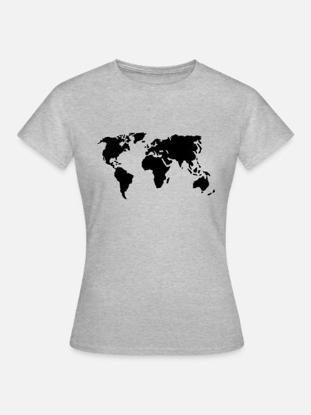 world map - Women's T-Shirt - heather grey