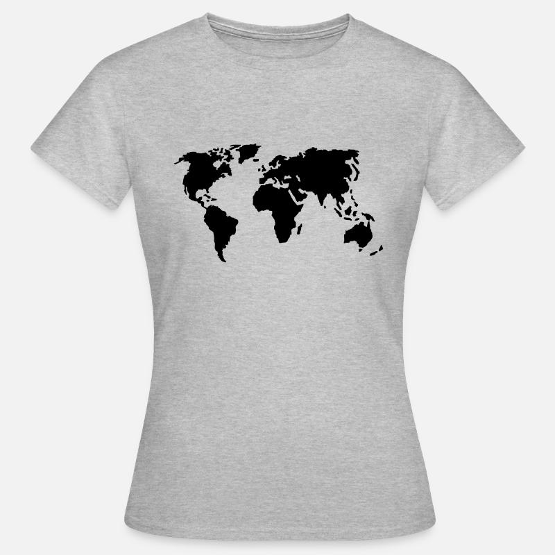 world map - Women's T-Shirt - heather grey