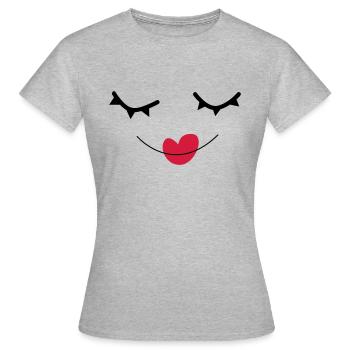 sourire - T-shirt Femme - gris chiné - Devant - AI Model Female 172 dark (172cm)