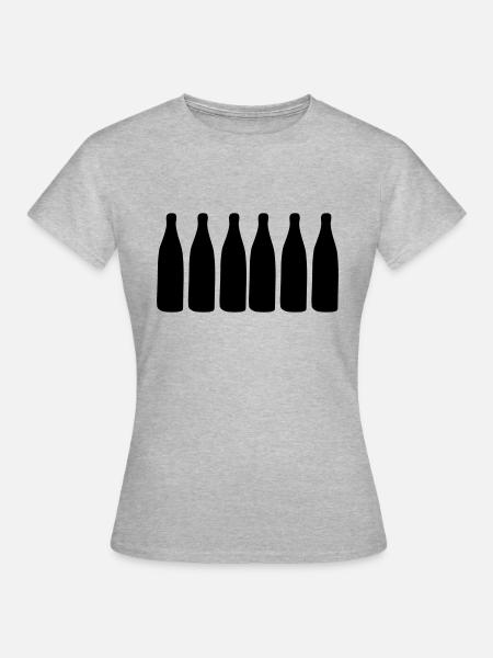 bierflaschen2 - Frauen T-Shirt - Grau meliert