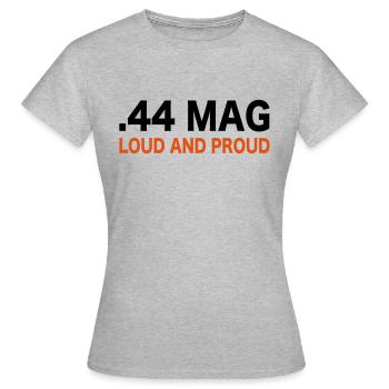 44 magnum guns shooting - Women's T-Shirt - heather grey - Front - AI Model Female 172 dark (172cm)