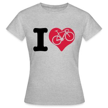 j'aime faire du vélo - T-shirt Femme - gris chiné - Devant - AI Model Female 172 dark (172cm)