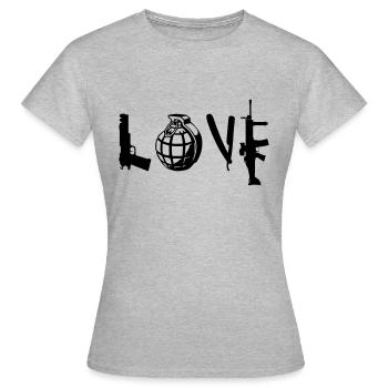 LOVE - Women's T-Shirt - heather grey - Front - AI Model Female 172 dark (172cm)