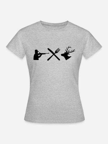 jagen fun - Frauen T-Shirt - Grau meliert