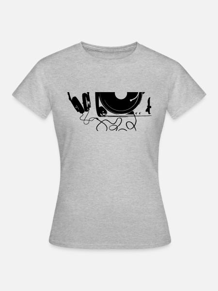 turntable - Frauen T-Shirt - Grau meliert