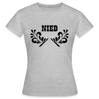 NIED - Frankfurt Stadtteil Shirt - Frauen T-Shirt - Grau meliert - Vorne - AI Model Female 172 dark (172cm)