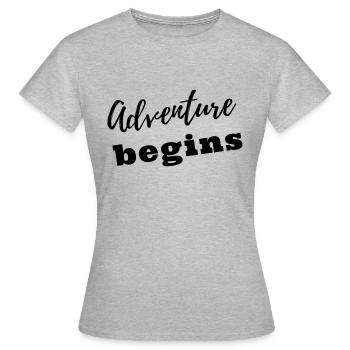 L'aventure commence - T-shirt Femme - gris chiné - Devant - AI Model Female 172 dark (172cm)