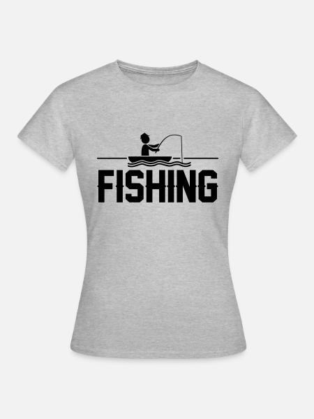 fishing 1 - Frauen T-Shirt - Grau meliert