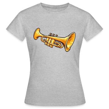 Trumpet in comic style - Women's T-Shirt - heather grey - Front - AI Model Female 172 dark (172cm)