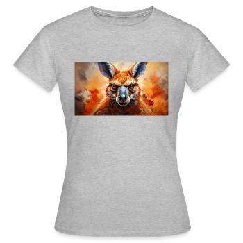 Animaux mignons - kangourou - T-shirt Femme - gris chiné - Devant - AI Model Female 172 dark (172cm)