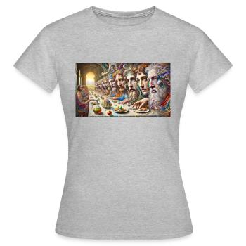 Die Tafel - Frauen T-Shirt - Grau meliert - Vorne - AI Model Female 172 dark (172cm)