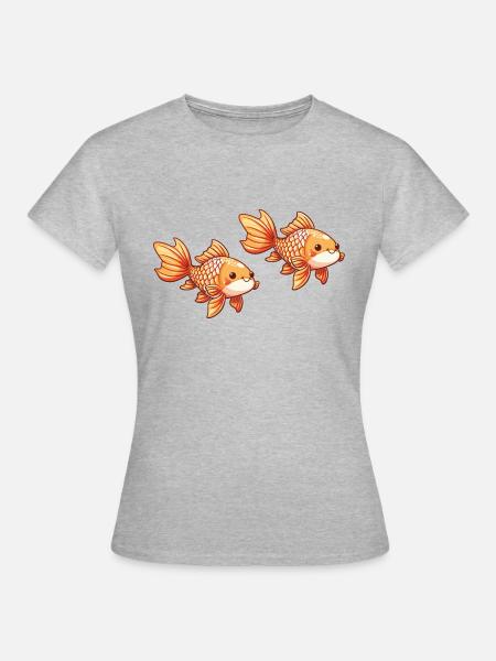 Goldfische Comic - Frauen T-Shirt - Grau meliert