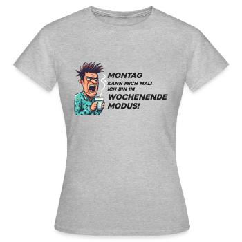 Lundi - T-shirt Femme - gris chiné - Devant - AI Model Female 172 dark (172cm)