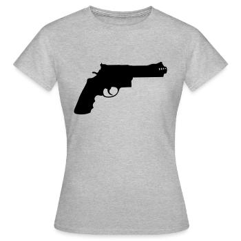 Revolver - Frauen T-Shirt - Grau meliert - Vorne - AI Model Female 172 dark (172cm)