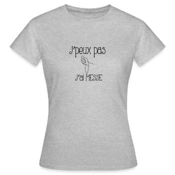 J'peux pas j'ai messe - T-shirt Femme - gris chiné - Devant - AI Model Female 172 dark (172cm)