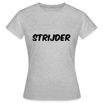 KRIEGER - Frauen T-Shirt - Grau meliert - Vorne - AI Model Female 172 dark (172cm)