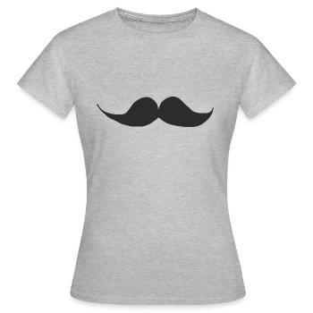 Schnauzbart | Moustache - Frauen T-Shirt - Grau meliert - Vorne - AI Model Female 172 dark (172cm)