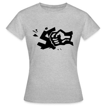 contre la droite - T-shirt Femme - gris chiné - Devant - AI Model Female 172 dark (172cm)