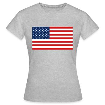 États-Unis - T-shirt Femme - gris chiné - Devant - AI Model Female 172 dark (172cm)
