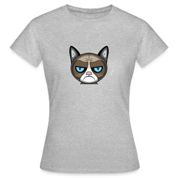 chat en colère - T-shirt Femme - gris chiné - Devant - AI Model Female 172 dark (172cm)
