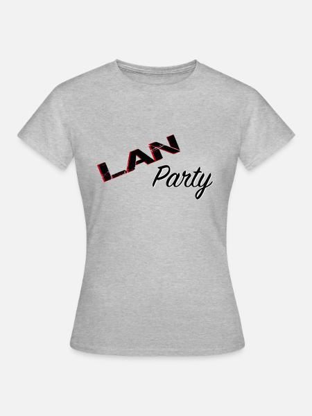 Lan Party - Frauen T-Shirt - Grau meliert