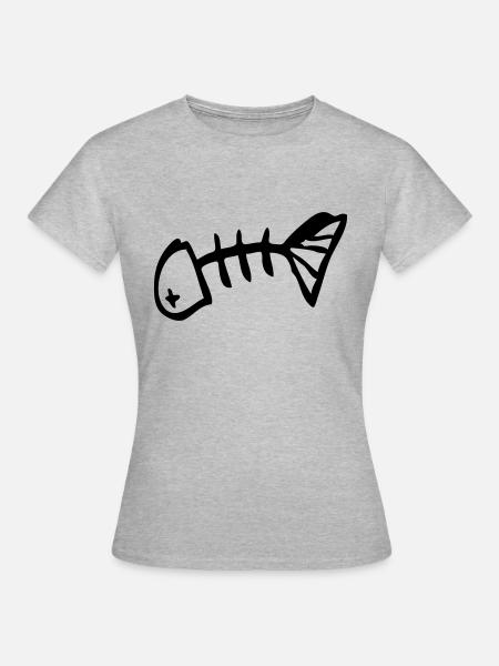 Fischgrätmuster - Frauen T-Shirt - Grau meliert