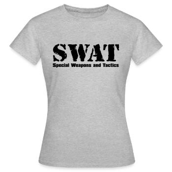 SWAT / S.W.A.T - Frauen T-Shirt - Grau meliert - Vorne - AI Model Female 172 dark (172cm)