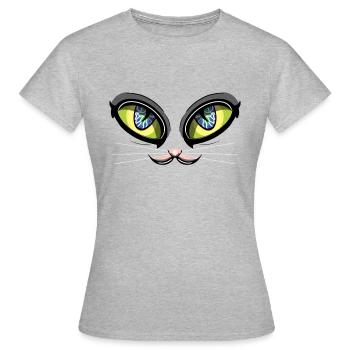 cat eyes - Women's T-Shirt - heather grey - Front - AI Model Female 172 dark (172cm)