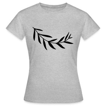 Branch branch leaf leaves plant nature shrub branches - Women's T-Shirt - heather grey - Front - AI Model Female 172 dark (172cm)