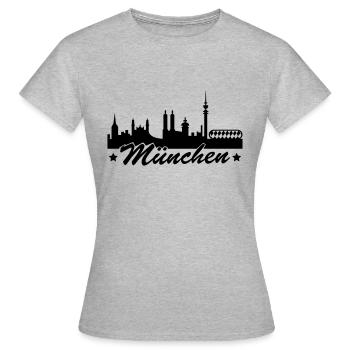 muenchen - Frauen T-Shirt - Grau meliert - Vorne - AI Model Female 172 dark (172cm)