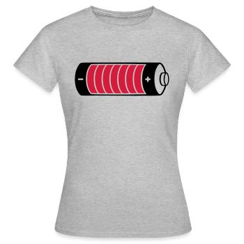 Barre de charge batterie clipart - T-shirt Femme - gris chiné - Devant - AI Model Female 172 dark (172cm)
