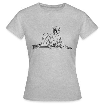 Longboarder - Frauen T-Shirt - Grau meliert - Vorne - AI Model Female 172 dark (172cm)