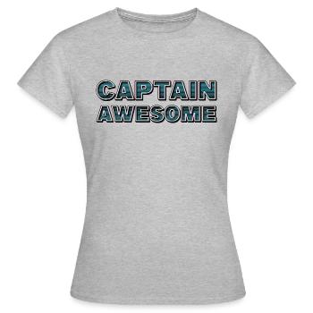 CAPTAIN AWESOME - Frauen T-Shirt - Grau meliert - Vorne - AI Model Female 172 dark (172cm)