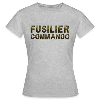 FUSILIER COMMANDO CAMOUFLAGE - T-shirt Femme - gris chiné - Devant - AI Model Female 172 dark (172cm)