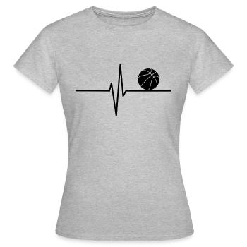 Basketball Herzschlag - Frauen T-Shirt - Grau meliert - Vorne - AI Model Female 172 dark (172cm)