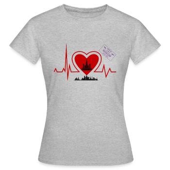 Herzschlag Moskau - Moskau Liebhaber stadt - Frauen T-Shirt - Grau meliert - Vorne - AI Model Female 172 dark (172cm)