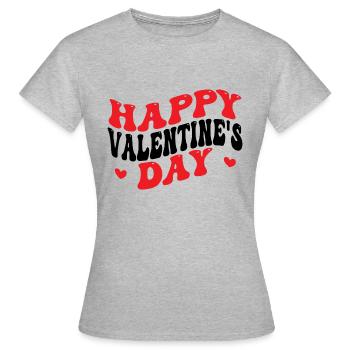 Happy Valentine's Day - Frauen T-Shirt - Grau meliert - Vorne - AI Model Female 172 dark (172cm)