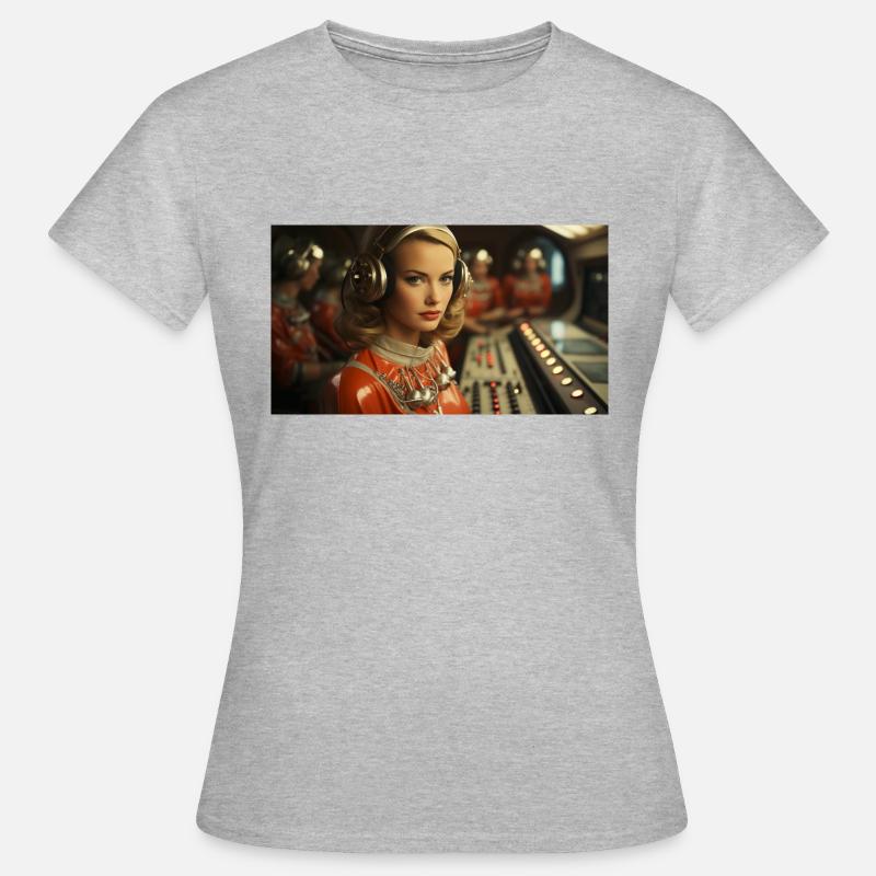 Retro sci-fi - Frauen T-Shirt - Grau meliert